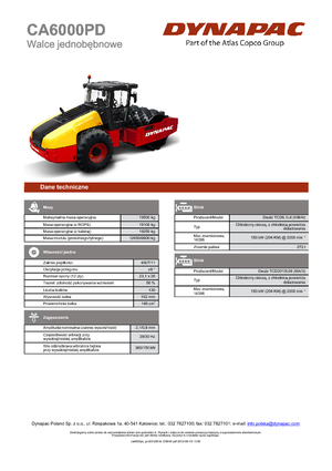 Compattatori stradali vibranti monotamburo Dynapac CA 6000 PD
