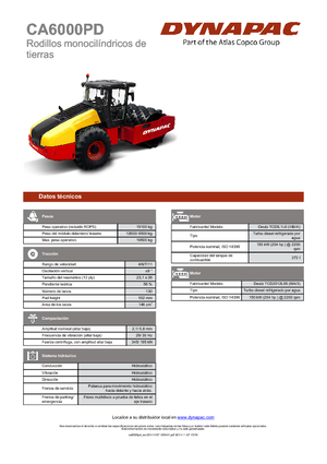 Compattatori stradali vibranti monotamburo Dynapac CA 6000 PD