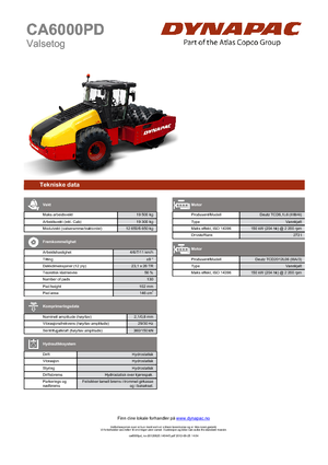Compattatori stradali vibranti monotamburo Dynapac CA 6000 PD