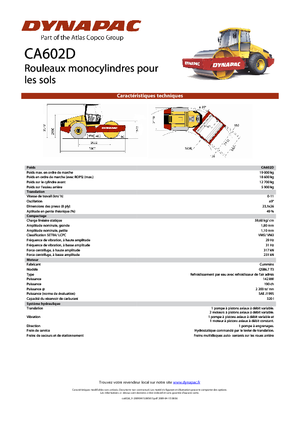 Compattatori stradali vibranti monotamburo Dynapac CA 602 D
