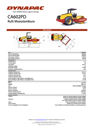 Compattatori stradali vibranti monotamburo Dynapac CA 602 PD