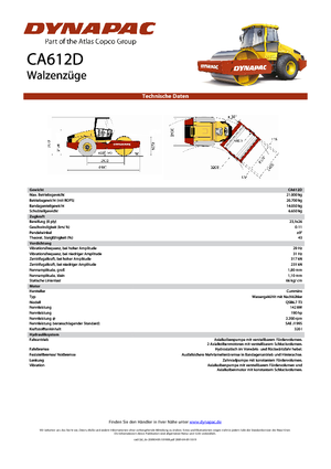 Compattatori stradali vibranti monotamburo Dynapac CA 612 D