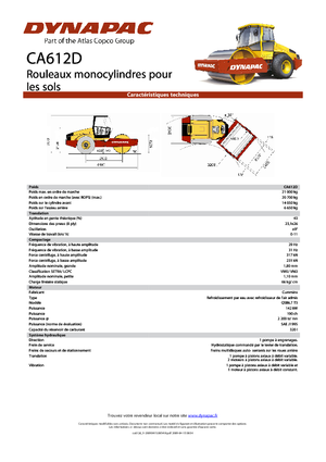 Compattatori stradali vibranti monotamburo Dynapac CA 612 D