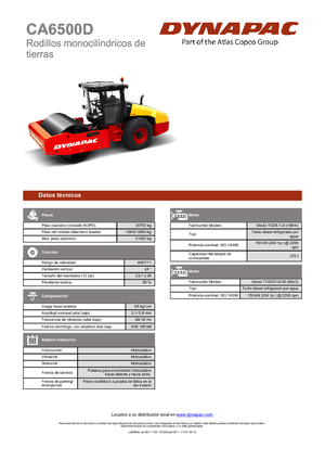 Compattatori stradali vibranti monotamburo Dynapac CA 6500 D