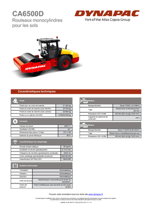 Compattatori stradali vibranti monotamburo Dynapac CA 6500 D