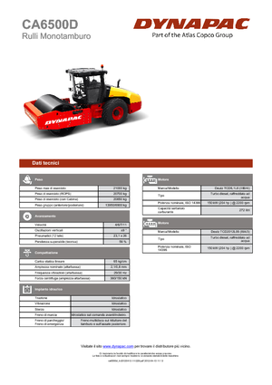 Compattatori stradali vibranti monotamburo Dynapac CA 6500 D