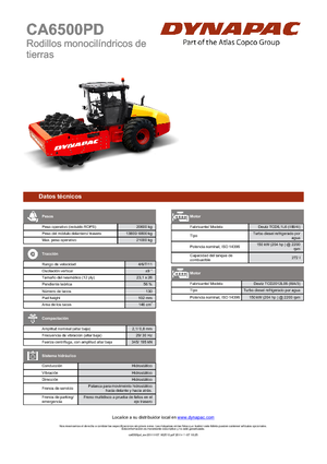 Compattatori stradali vibranti monotamburo Dynapac CA 6500 PD