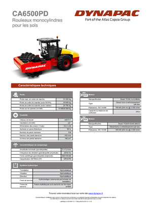 Compattatori stradali vibranti monotamburo Dynapac CA 6500 PD