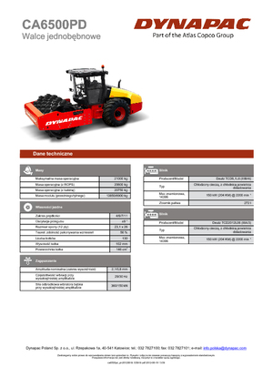 Compattatori stradali vibranti monotamburo Dynapac CA 6500 PD