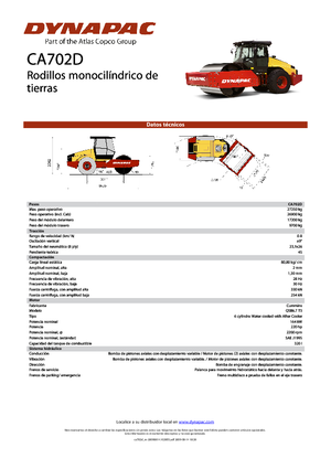 Compattatori stradali vibranti monotamburo Dynapac CA 702 D
