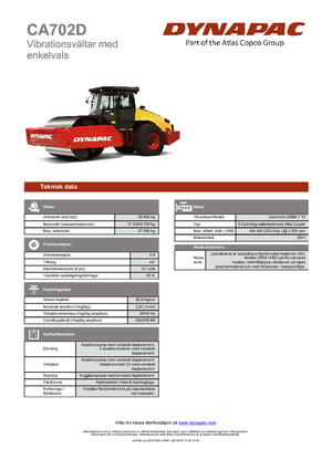 Compattatori stradali vibranti monotamburo Dynapac CA 702 D