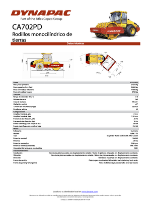 Compattatori stradali vibranti monotamburo Dynapac CA 702 PD