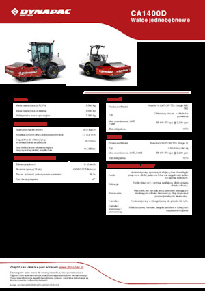 Compattatori stradali vibranti monotamburo Dynapac CA1400D