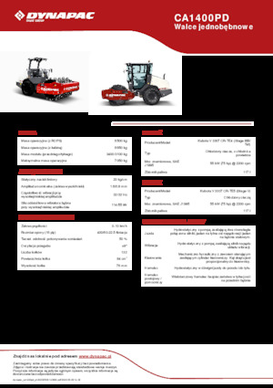 Compattatori stradali vibranti monotamburo Dynapac CA1400PD