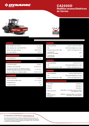 Compattatori stradali vibranti monotamburo Dynapac CA2500D