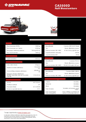 Compattatori stradali vibranti monotamburo Dynapac CA3500D