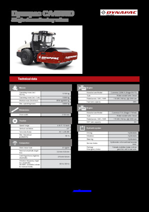 Compattatori stradali vibranti monotamburo Dynapac CA4000D