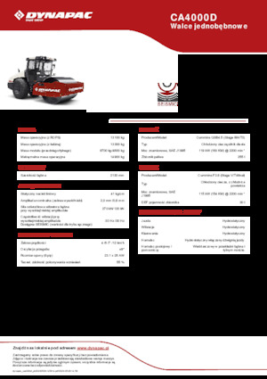 Compattatori stradali vibranti monotamburo Dynapac CA4000D