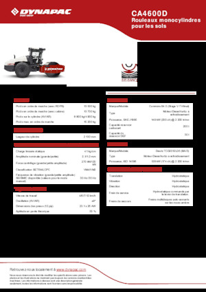 Compattatori stradali vibranti monotamburo Dynapac CA4600D