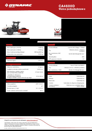 Compattatori stradali vibranti monotamburo Dynapac CA4600D