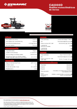 Compattatori stradali vibranti monotamburo Dynapac CA5000D
