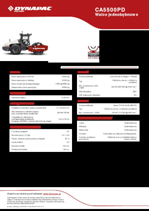 Compattatori stradali vibranti monotamburo Dynapac CA5500PD