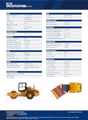 Compattatori stradali vibranti monotamburo Liugong 6114 
