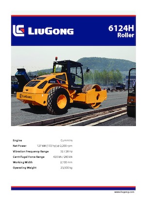 Compattatori stradali vibranti monotamburo Liugong 6124H 