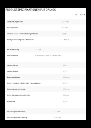 Compattatori stradali vibranti monotamburo Caterpillar CP12GC