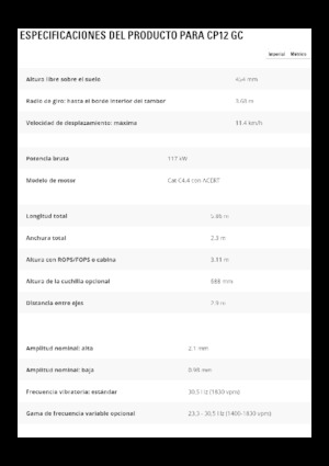 Compattatori stradali vibranti monotamburo Caterpillar CP12GC