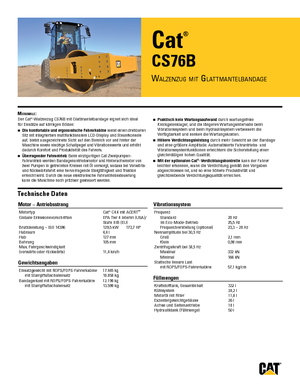 Compattatori stradali vibranti monotamburo Caterpillar CS76B