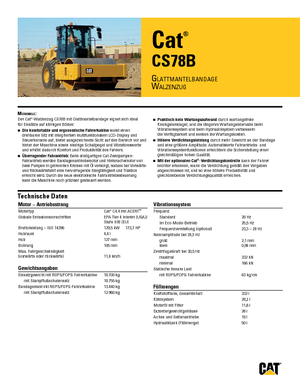 Compattatori stradali vibranti monotamburo Caterpillar CS78B