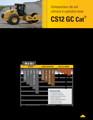 Compattatori stradali vibranti monotamburo Caterpillar CS12GC