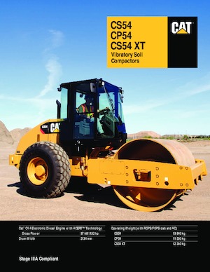 Compattatori stradali vibranti monotamburo Caterpillar CS54XT