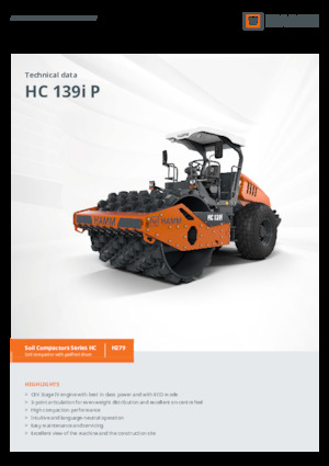 Compattatori stradali vibranti monotamburo Hamm HC 139i P