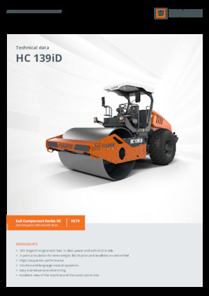 Compattatori stradali vibranti monotamburo Hamm HC 139iD