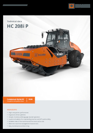 Compattatori stradali vibranti monotamburo Hamm HC 208i P