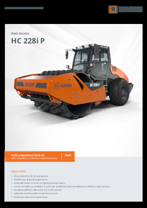 Compattatori stradali vibranti monotamburo Hamm HC 228i P