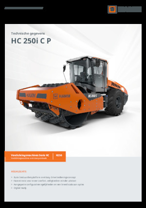 Compattatori stradali vibranti monotamburo Hamm HC 250i C P