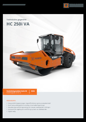 Compattatori stradali vibranti monotamburo Hamm HC 250i C VA