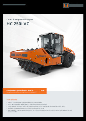 Compattatori stradali vibranti monotamburo Hamm HC 250i VC