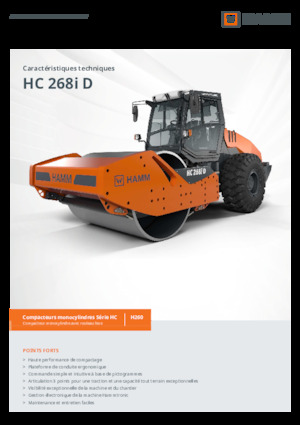 Compattatori stradali vibranti monotamburo Hamm HC 268i D