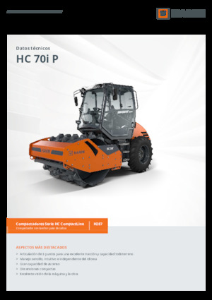 Compattatori stradali vibranti monotamburo Hamm HC 70i P