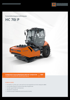 Compattatori stradali vibranti monotamburo Hamm HC 70i P