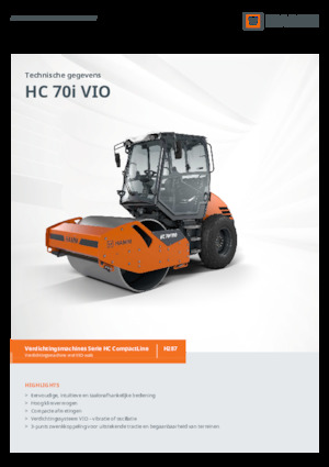 Compattatori stradali vibranti monotamburo Hamm HC 70i VIO