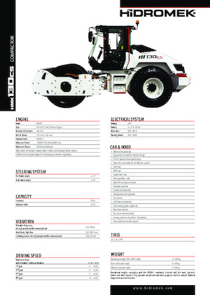 Compattatori stradali vibranti monotamburo Hidromek HMK 130 CS