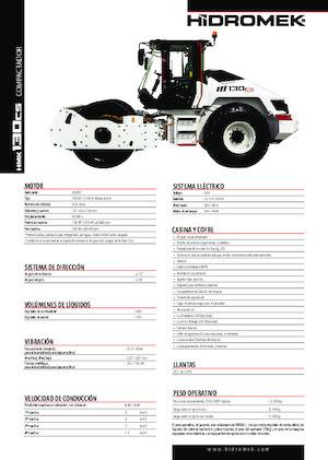 Compattatori stradali vibranti monotamburo Hidromek HMK 130 CS