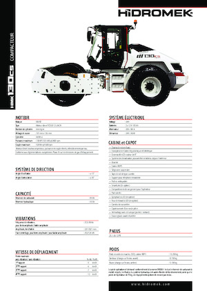 Compattatori stradali vibranti monotamburo Hidromek HMK 130 CS