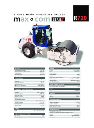 Compattatori stradali vibranti monotamburo Max-Com R 720