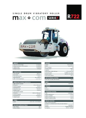 Compattatori stradali vibranti monotamburo Max-Com R 722